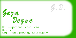 geza dezse business card